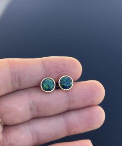 Alternative view of Сребърни обеци ~Green opal~