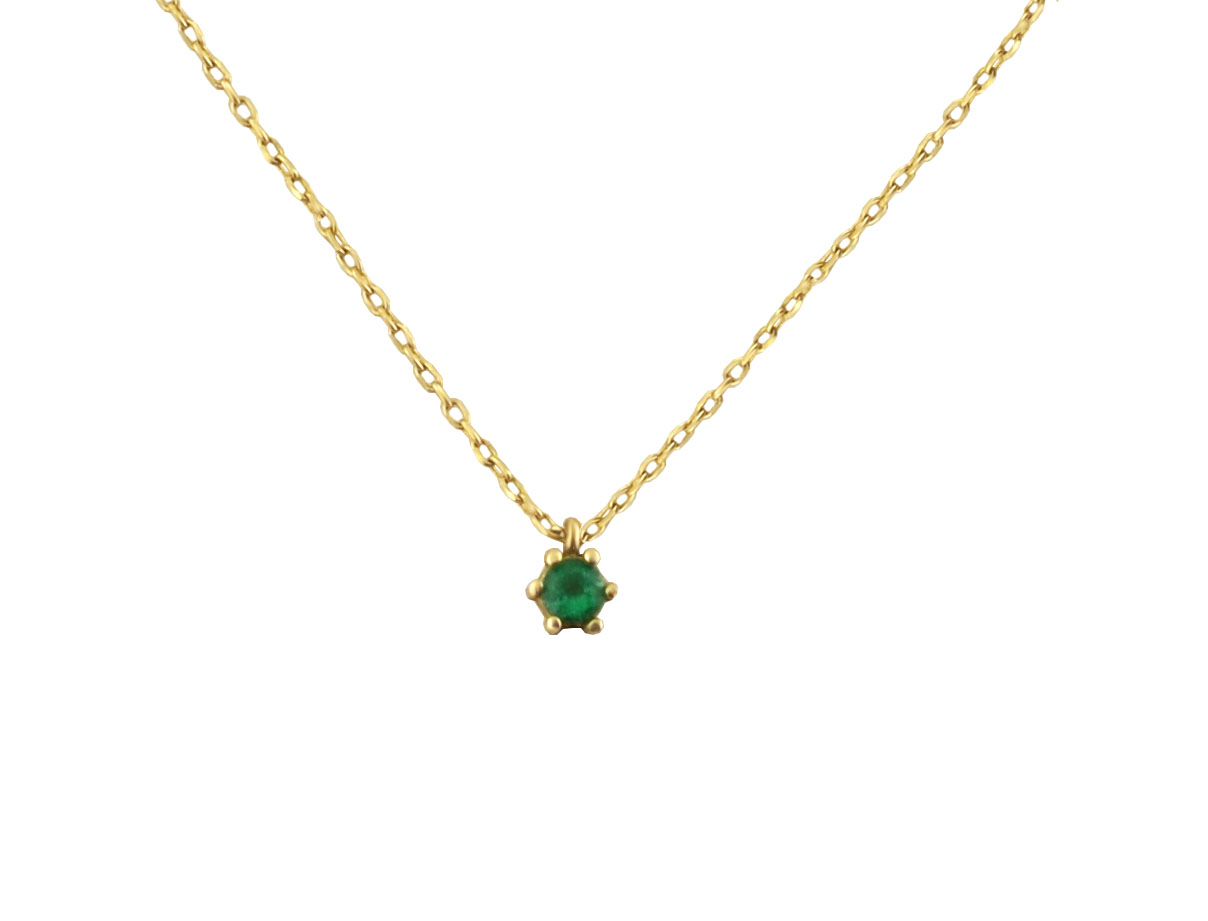 Колие ~Emerald~ 1 златно колие със изумруд златно колие емералд от бижутерия blessa на цена 289